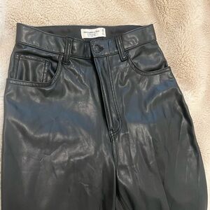 Abercrombie & Fitch Black Straight Leg High-Waisted Pants